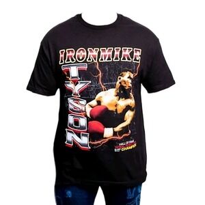 Mike Tyson‎ Collection Mens Graphic Iron Mike Shirt Size Medium Black Cotton